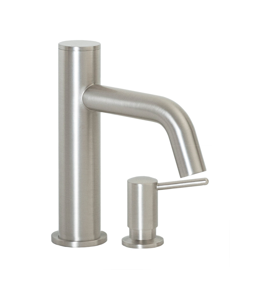 FA-3260S Automatic Faucet with 6” Spout Reach and Manual Soap Dispenser in Satin Nickel