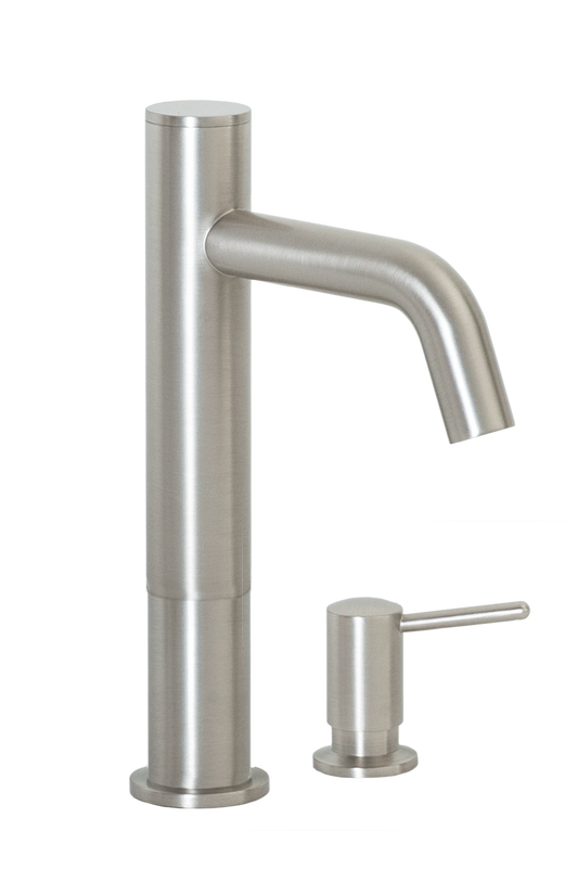 FA-3263S Automatic Faucet with 6” Spout Reach, 3” Riser and Manual Soap Dispenser in Satin Nickel