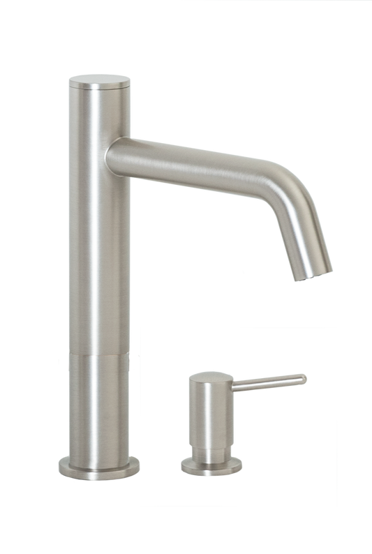 FA-3283S Automatic Faucet with 8” Spout Reach, 3” Riser and Manual Soap Dispenser in Satin Nickel