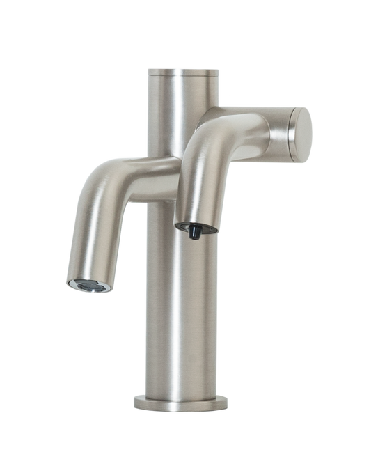 TiO-32 Two-in-One Automatic Faucet and Automatic Soap Dispenser with 32oz Bottle in Satin Nickel