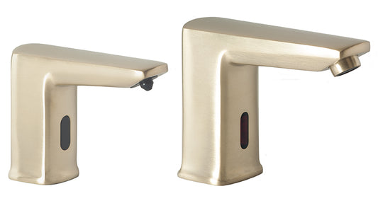 MP22 Matching Pair of Faucet and Soap Dispenser in Satin Brass