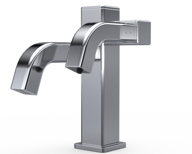 TiO-34 Two-in-One Square Automatic Faucet and Automatic Soap Dispenser with 32oz Bottle