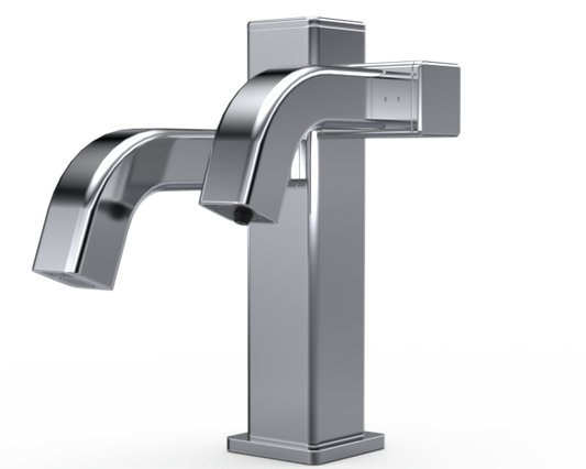 TiO-34 Two-in-One Square Automatic Faucet and Automatic Soap Dispenser with 32oz Bottle